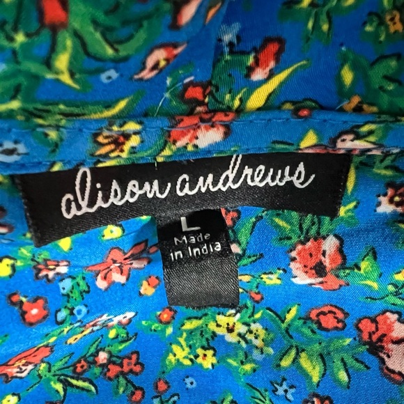 ALISON ANDREWS Floral Ruffle Wrap Dress/size L - Picture 10 of 10